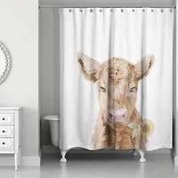 Baby Highland Cow Sunflower 71" x 74" Shower Curtain