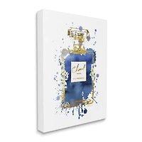 Stupell Industries Blue Pop Splash Glam Fragrance Bottle Canvas Wall Art