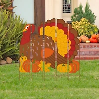 Glitzhome® 41.5" Thanksgiving Metal Turkey Combo Yard Stake