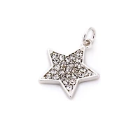 Charmalong™ Silver Plated & Stone Paved Star Charm by Bead Landing™