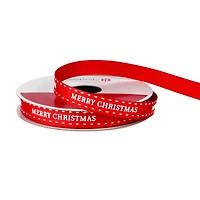 3/8" x 12ft. Red & White Merry Christmas Ribbon by Celebrate It® Christmas
