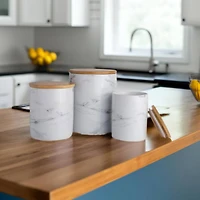 DII® White Marble Ceramic Canister Set