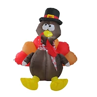 6ft. Brown & Red Inflatable Lighted Thanksgiving Turkey