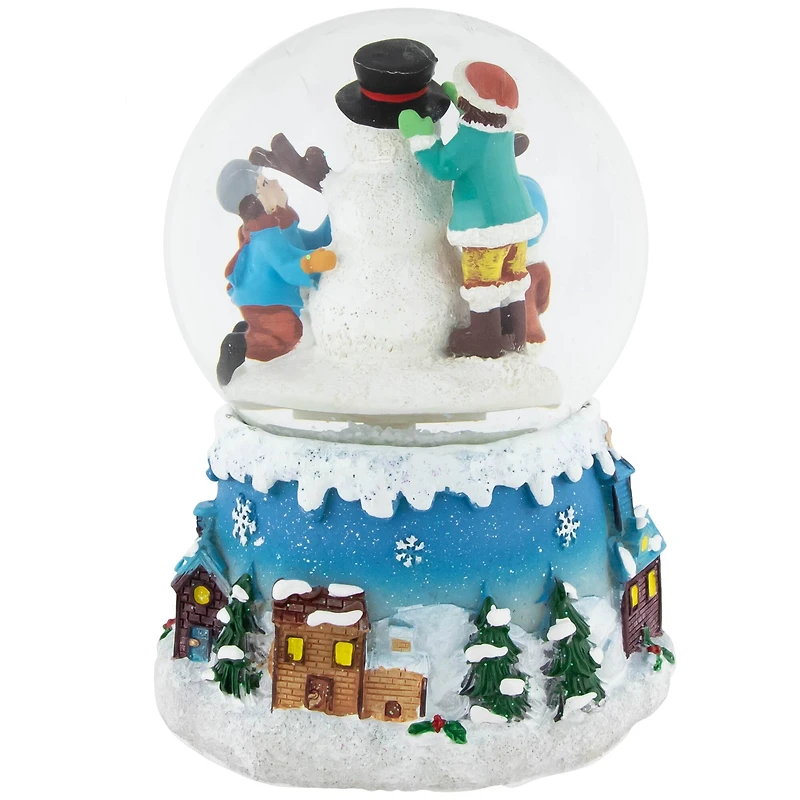 5.5" Snowman & Children Musical Swirling Snow Globe