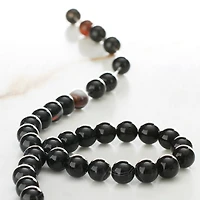 Black Agate Round Beads, 6mm by Bead Landing™