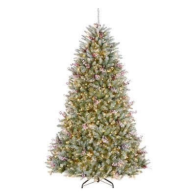 7.5ft. Pre-Lit Snowy Dunhill® Fir Artificial Christmas Tree, Clear Lights