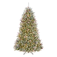 7.5ft. Pre-Lit Snowy Dunhill® Fir Artificial Christmas Tree, Clear Lights