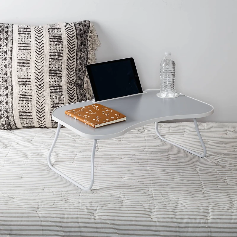 Gray & White Collapsible Folding Lap Desk