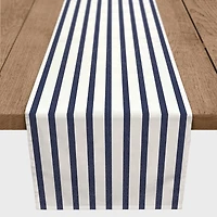 90'' Sea Stripes Poly Twill Table Runner