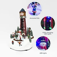 Moments in Time 13.58”H Animated Merry Christmas Water Tower