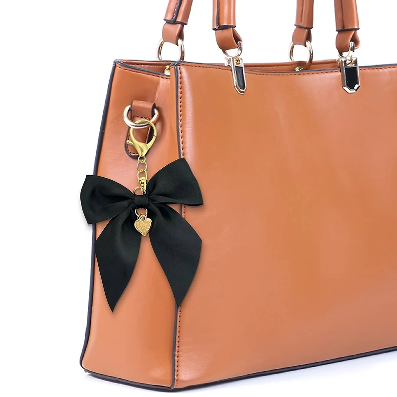 Blue Moon Studio™ Black Fabric Bow Bag Charm