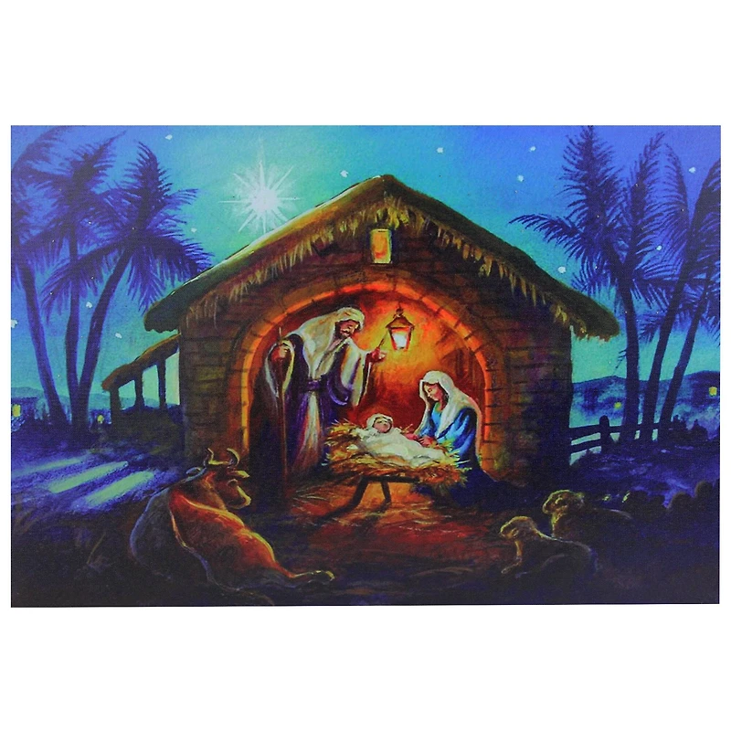 LED Fiber Optic Lighted Nativity Scene Christmas Wall Art