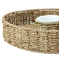 Hello Honey® Hand-Woven Seagrass Chip & Dip Basket with 6 oz. Ceramic Bowl Set