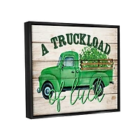 Stupell Industries Truckload Of Luck St Patrick's Day Farmhouse Floater Framed Art