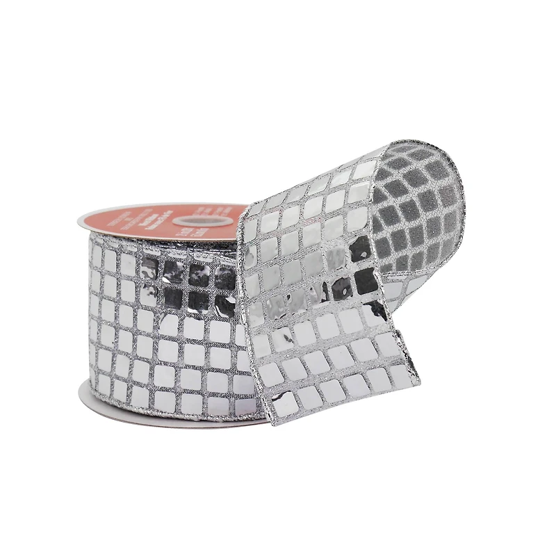 2.5" x 20ft. Silver Sheer Disco Wired Ribbon by Celebrate It®