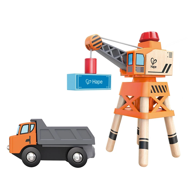 Hape Large Boom Crane & Truck Set