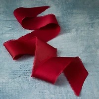 1.5" x 3yd. Red Satin Raw Edge Ribbon by Celebrate It® Classic