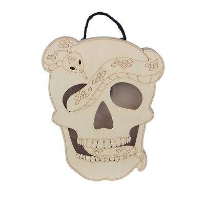 8" Skull with Snake DIY LED Plywood Décor by Make Market®