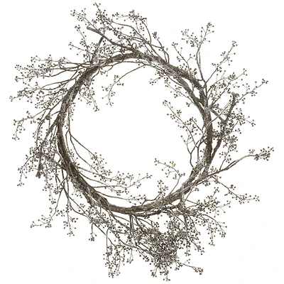 26" Unlit Glittered Berry Wreath