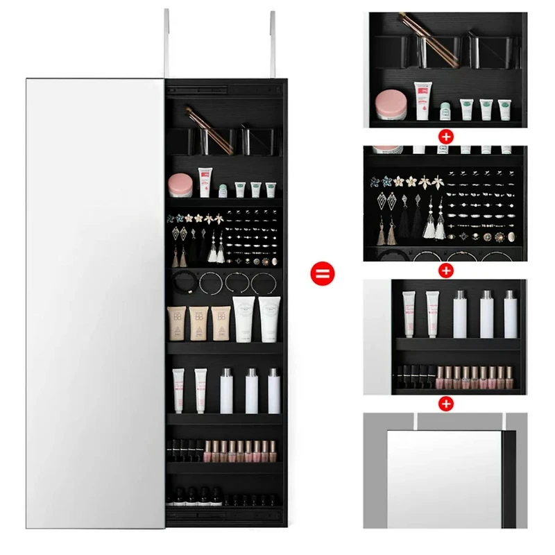 NEX™ Wall-Mounted Sliding Door Full Mirror Jewelry Armoire