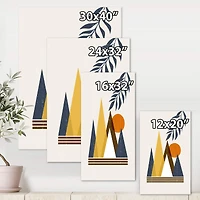 Designart - Abstract Sun and Moon In Mountains I