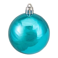 60ct Shatterproof Turquoise Blue 4-Finish Ball Ornaments
