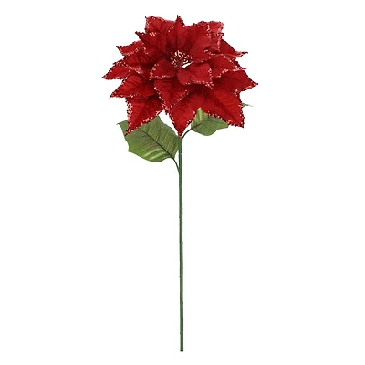 28" Red Glitter Poinsettia Stem by Ashland®