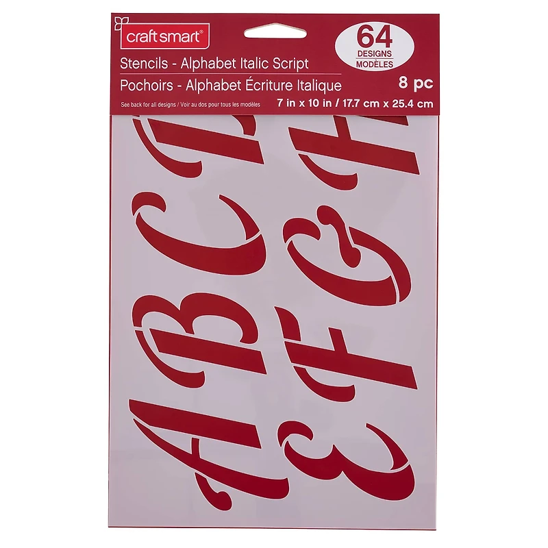 3.5" Italic Script Alphabet Stencils by Craft Smart®