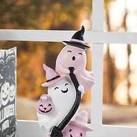 Glitzhome® 13"H Pink Halloween Polyresin Stacked Ghost Table Decor