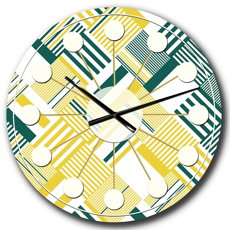 Designart 'Abstract Diagonal Stripe Pattern Mid-Century Modern Wall Clock