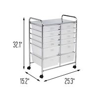Honey Can Do Chrome 12-Drawer Rolling Craft Storage Cart