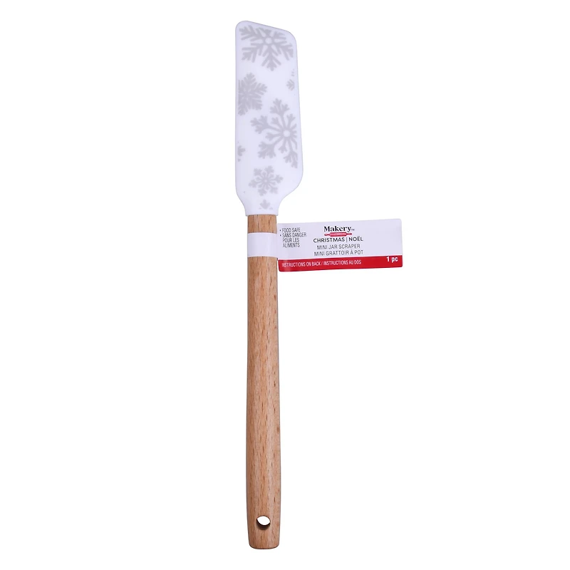 White Snowflakes Mini Jar Scraper by Makery™