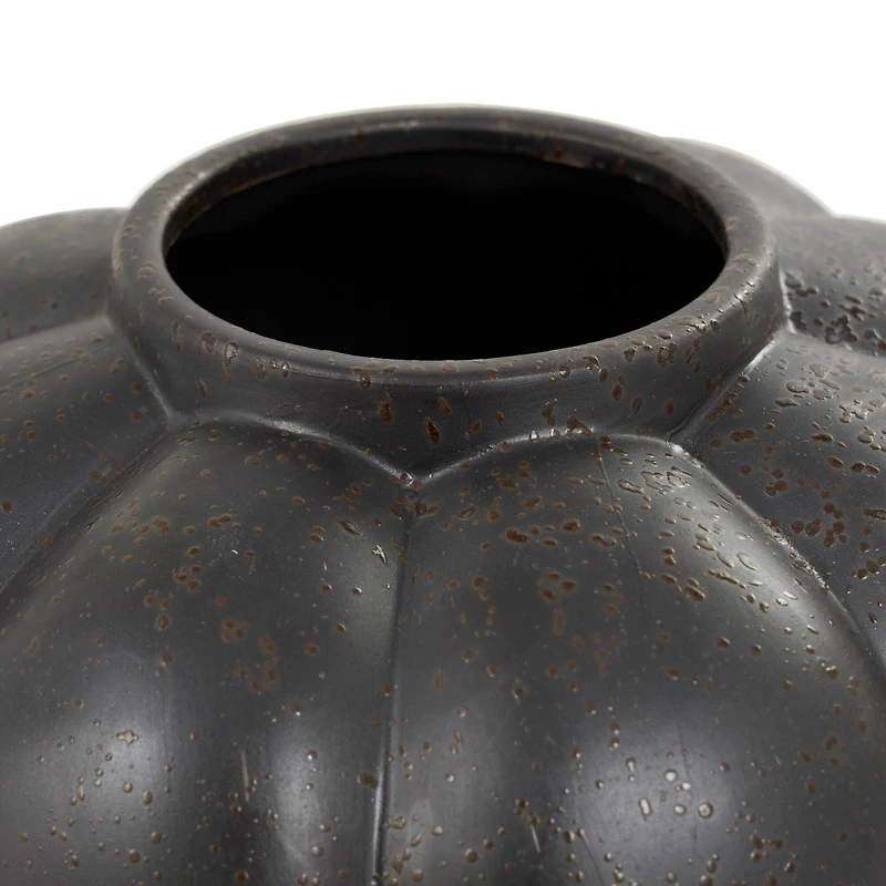11" Black Ceramic Wide Bubble Inspired Vase