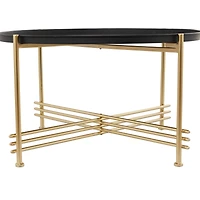 33" Gold & Black Metal Modern Coffee Table