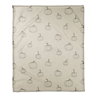 Gray Mini Pumpkin Patterned Coral Fleece Blanket