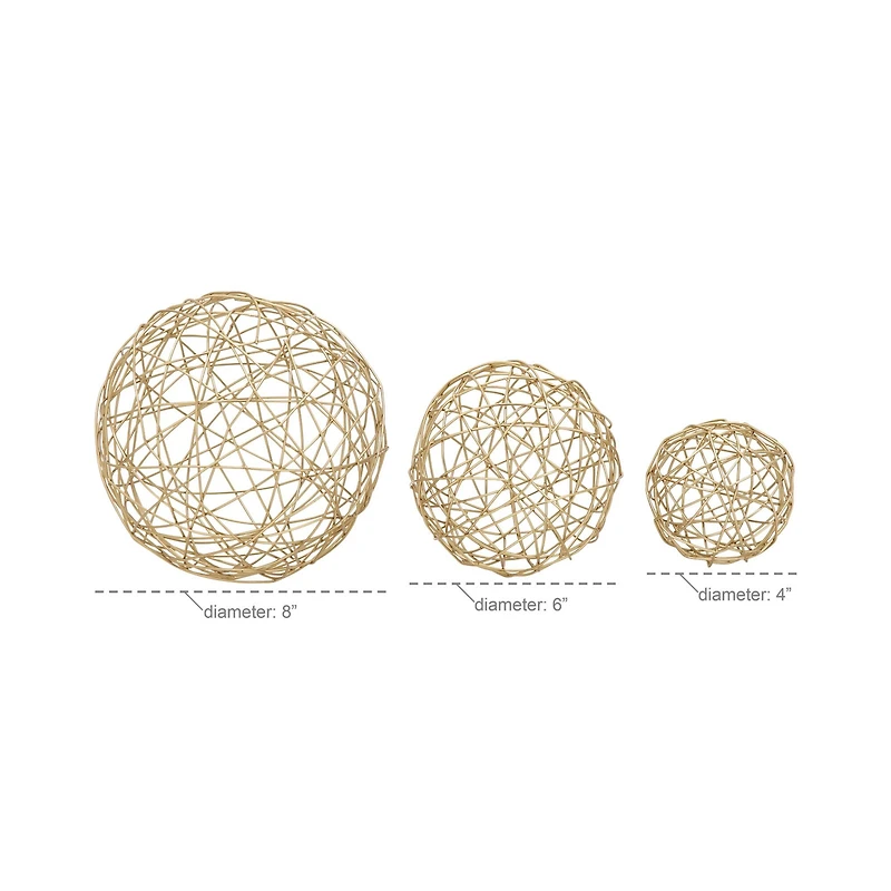 CosmoLiving by Cosmopolitan Gold Metal Contemporary Geometric Sculpture Set