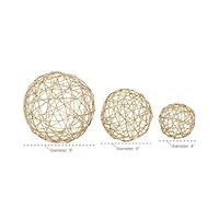 CosmoLiving by Cosmopolitan Gold Metal Contemporary Geometric Sculpture Set