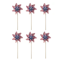 Glitzhome® 24" Stars & Stripes Patriotic Windmills, 6ct.