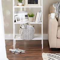 DII® Small Gray Herringbone Round Fabric Bin