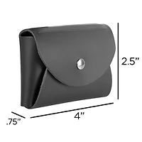 JAM Paper Italian Leather Business Card Holder Case with Round Flap