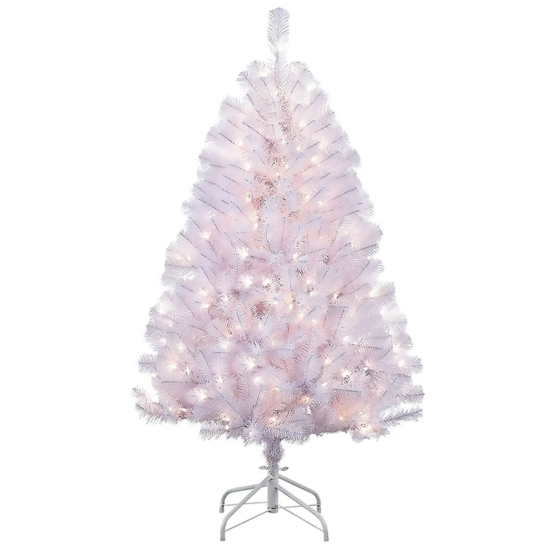 4.5ft. Pre-Lit White Northern Fir Artificial Christmas Tree, Clear Lights