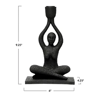 Hello Honey® 9" Sitting Woman Taper Candle Holder