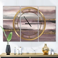 Designart Purple Glam Storm I Multipanel Wall Clock