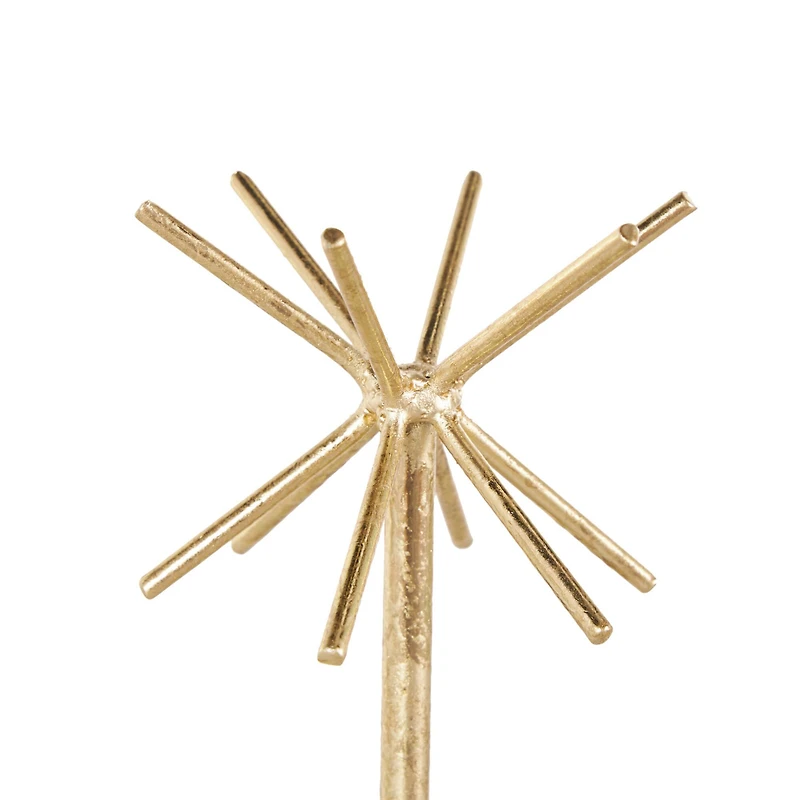 13" Gold Metal 12-Slot Jewelry Stand with White Base