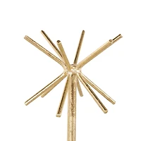 13" Gold Metal 12-Slot Jewelry Stand with White Base