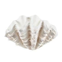 19" Cream Resin Shell Textured Sculpture