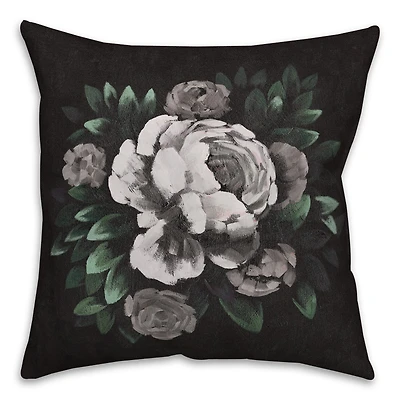 Dark Moody Floral Throw Pillow
