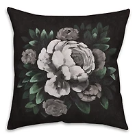 Dark Moody Floral Throw Pillow
