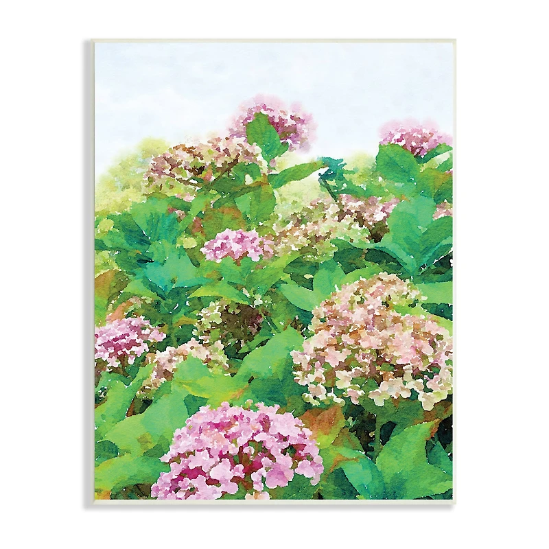 Stupell Industries Pink Geranium Bushes In Field Clear Sky Wall Plaque