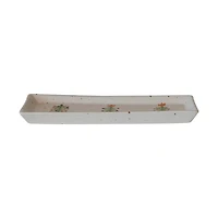 Hello Honey® 12" x 4.5" Speckled Hand-Painted Christmas Trees Stoneware Platter